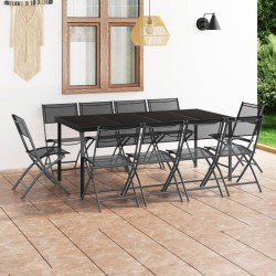vidaXL 11-tlg. Garten-Essgruppe Stahl