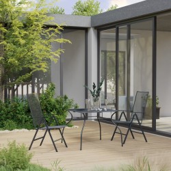 vidaXL 3-tlg. Garten-Essgruppe Stahl Anthrazit