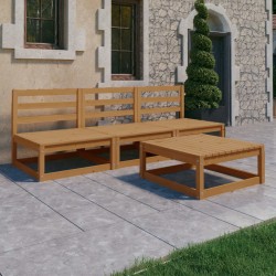 vidaXL 4-tlg. Garten-Lounge-Set Honigbraun Massivholz Kiefer