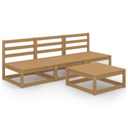 vidaXL 4-tlg. Garten-Lounge-Set Honigbraun Massivholz Kiefer