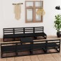 vidaXL 9-tlg. Garten-Lounge-Set Schwarz Massivholz Kiefer vidaXL 9-tlg. Garten-Lounge-Set Schwarz Massivholz Kiefer