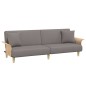 Schlafsofa mit Armlehnen Taupe Stoff Schlafsofa mit Armlehnen Taupe Stoff