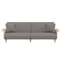 Schlafsofa mit Armlehnen Taupe Stoff Schlafsofa mit Armlehnen Taupe Stoff