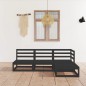 vidaXL 4-tlg. Garten-Lounge-Set Schwarz Massivholz Kiefer vidaXL 4-tlg. Garten-Lounge-Set Schwarz Massivholz Kiefer