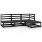 vidaXL 4-tlg. Garten-Lounge-Set Schwarz Massivholz Kiefer vidaXL 4-tlg. Garten-Lounge-Set Schwarz Massivholz Kiefer