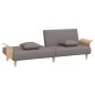 Schlafsofa mit Armlehnen Taupe Stoff Schlafsofa mit Armlehnen Taupe Stoff