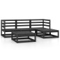 vidaXL 5-tlg. Garten-Lounge-Set Schwarz Massivholz Kiefer vidaXL 5-tlg. Garten-Lounge-Set Schwarz Massivholz Kiefer