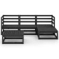 vidaXL 5-tlg. Garten-Lounge-Set Schwarz Massivholz Kiefer vidaXL 5-tlg. Garten-Lounge-Set Schwarz Massivholz Kiefer