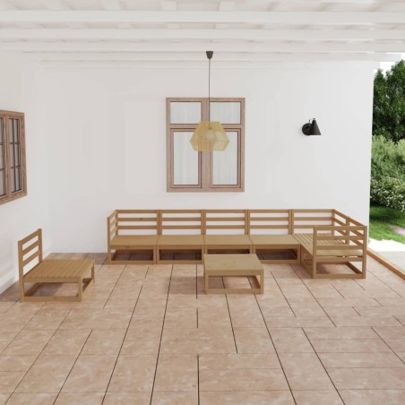 vidaXL 8-tlg. Garten-Lounge-Set Honigbraun Massivholz Kiefer 