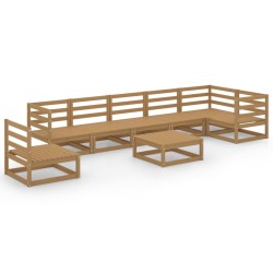vidaXL 8-tlg. Garten-Lounge-Set Honigbraun Massivholz Kiefer 