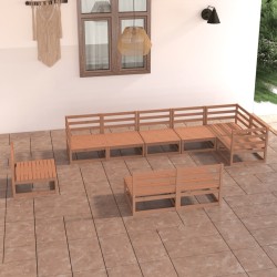 vidaXL 9-tlg. Garten-Lounge-Set Honigbraun Massivholz Kiefer