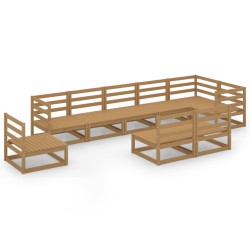 vidaXL 9-tlg. Garten-Lounge-Set Honigbraun Massivholz Kiefer