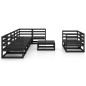 vidaXL 9-tlg. Garten-Lounge-Set Schwarz Massivholz Kiefer vidaXL 9-tlg. Garten-Lounge-Set Schwarz Massivholz Kiefer