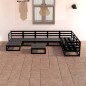 vidaXL 8-tlg. Garten-Lounge-Set Schwarz Massivholz Kiefer vidaXL 8-tlg. Garten-Lounge-Set Schwarz Massivholz Kiefer