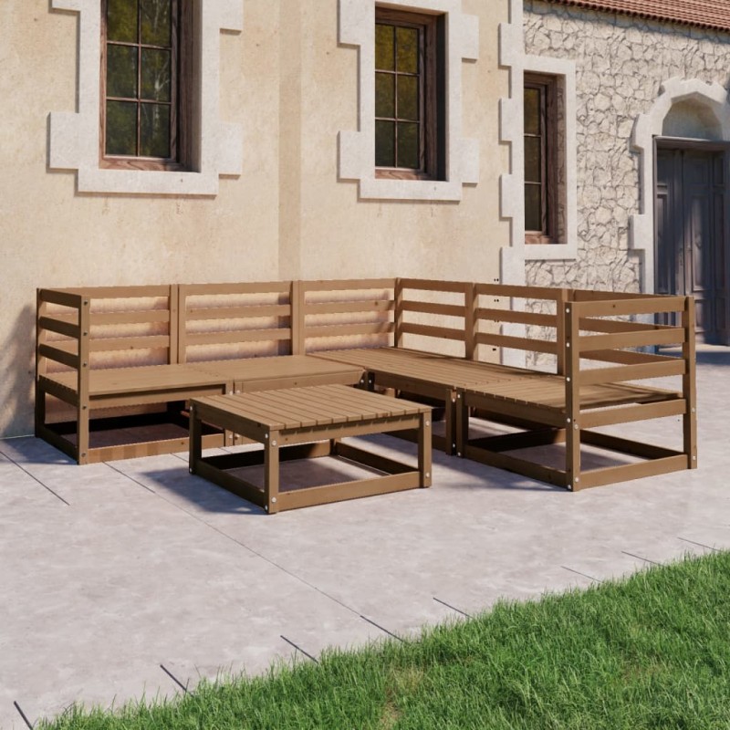 vidaXL 6-tlg. Garten-Lounge-Set Honigbraun Massivholz Kiefer vidaXL 6-tlg. Garten-Lounge-Set Honigbraun Massivholz Kiefer