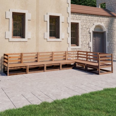 vidaXL 7-tlg. Garten-Lounge-Set Honigbraun Massivholz Kiefer