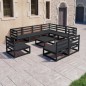 vidaXL 10-tlg. Garten-Lounge-Set Schwarz Massivholz Kiefer vidaXL 10-tlg. Garten-Lounge-Set Schwarz Massivholz Kiefer