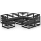 vidaXL 10-tlg. Garten-Lounge-Set Schwarz Massivholz Kiefer vidaXL 10-tlg. Garten-Lounge-Set Schwarz Massivholz Kiefer