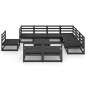 vidaXL 10-tlg. Garten-Lounge-Set Schwarz Massivholz Kiefer vidaXL 10-tlg. Garten-Lounge-Set Schwarz Massivholz Kiefer