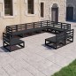 vidaXL 10-tlg. Garten-Lounge-Set Schwarz Massivholz Kiefer vidaXL 10-tlg. Garten-Lounge-Set Schwarz Massivholz Kiefer
