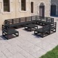 vidaXL 11-tlg. Garten-Lounge-Set Schwarz Massivholz Kiefer vidaXL 11-tlg. Garten-Lounge-Set Schwarz Massivholz Kiefer