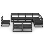 vidaXL 9-tlg. Garten-Lounge-Set Schwarz Massivholz Kiefer vidaXL 9-tlg. Garten-Lounge-Set Schwarz Massivholz Kiefer