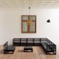 vidaXL 12-tlg. Garten-Lounge-Set Schwarz Massivholz Kiefer vidaXL 12-tlg. Garten-Lounge-Set Schwarz Massivholz Kiefer