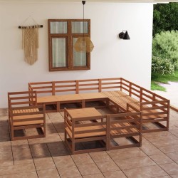 vidaXL 12-tlg. Garten-Lounge-Set Honigbraun Massivholz Kiefer