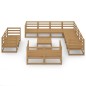 vidaXL 12-tlg. Garten-Lounge-Set Honigbraun Massivholz Kiefer