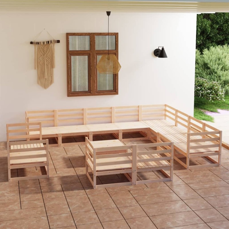 vidaXL 13-tlg. Garten-Lounge-Set Massivholz Kiefer vidaXL 13-tlg. Garten-Lounge-Set Massivholz Kiefer