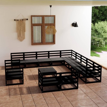 vidaXL 14-tlg. Garten-Lounge-Set Massivholz Kiefer