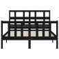vidaXL Massivholzbett mit Kopfteil Schwarz 140x200 cm vidaXL Massivholzbett mit Kopfteil Schwarz 140x200 cm