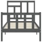 vidaXL Massivholzbett mit Kopfteil Grau 100x200 cm vidaXL Massivholzbett mit Kopfteil Grau 100x200 cm