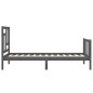 vidaXL Massivholzbett mit Kopfteil Grau 100x200 cm vidaXL Massivholzbett mit Kopfteil Grau 100x200 cm