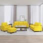 vidaXL 4-tlg. Sofagarnitur mit Kissen Hellgelb Stoff vidaXL 4-tlg. Sofagarnitur mit Kissen Hellgelb Stoff