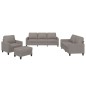 vidaXL 4-tlg. Sofagarnitur mit Kissen Taupe Stoff vidaXL 4-tlg. Sofagarnitur mit Kissen Taupe Stoff