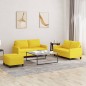 vidaXL 3-tlg. Sofagarnitur mit Kissen Hellgelb Stoff vidaXL 3-tlg. Sofagarnitur mit Kissen Hellgelb Stoff
