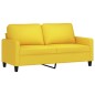 vidaXL 3-tlg. Sofagarnitur mit Kissen Hellgelb Stoff vidaXL 3-tlg. Sofagarnitur mit Kissen Hellgelb Stoff
