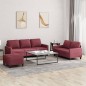 vidaXL 3-tlg. Sofagarnitur mit Kissen Weinrot Stoff vidaXL 3-tlg. Sofagarnitur mit Kissen Weinrot Stoff