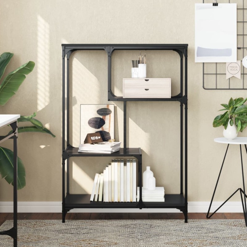 vidaXL Bücherregal Schwarz 81x36x115 cm Holzwerkstoff und Stahl vidaXL Bücherregal Schwarz 81x36x115 cm Holzwerkstoff und Stahl