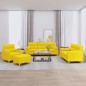 vidaXL 4-tlg. Sofagarnitur mit Kissen Hellgelb Stoff vidaXL 4-tlg. Sofagarnitur mit Kissen Hellgelb Stoff