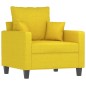 vidaXL 3-tlg. Sofagarnitur mit Kissen Hellgelb Stoff vidaXL 3-tlg. Sofagarnitur mit Kissen Hellgelb Stoff