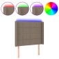 vidaXL LED Kopfteil Taupe 93x16x118/128 cm Stoff
