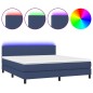 vidaXL Boxspringbett mit Matratze & LED Blau 160x200 cm Stoff vidaXL Boxspringbett mit Matratze & LED Blau 160x200 cm Stoff
