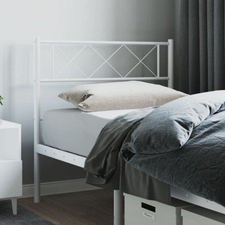 vidaXL Kopfteil Metall Weiß 100 cm