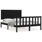 vidaXL Massivholzbett mit Kopfteil Schwarz 140x190 cm vidaXL Massivholzbett mit Kopfteil Schwarz 140x190 cm