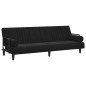 Schlafsofa mit Armlehnen Schwarz Samt Schlafsofa mit Armlehnen Schwarz Samt