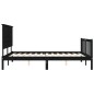 vidaXL Massivholzbett mit Kopfteil Schwarz 160x200 cm