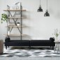 Schlafsofa mit Armlehnen Schwarz Samt Schlafsofa mit Armlehnen Schwarz Samt