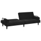 Schlafsofa mit Armlehnen Schwarz Samt Schlafsofa mit Armlehnen Schwarz Samt